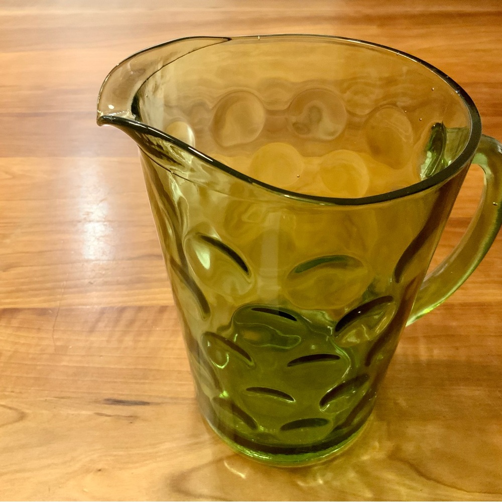 Vintage Hazel Atlas Eldorado Green Glass Pitcher Retro - Pichet de verre vert